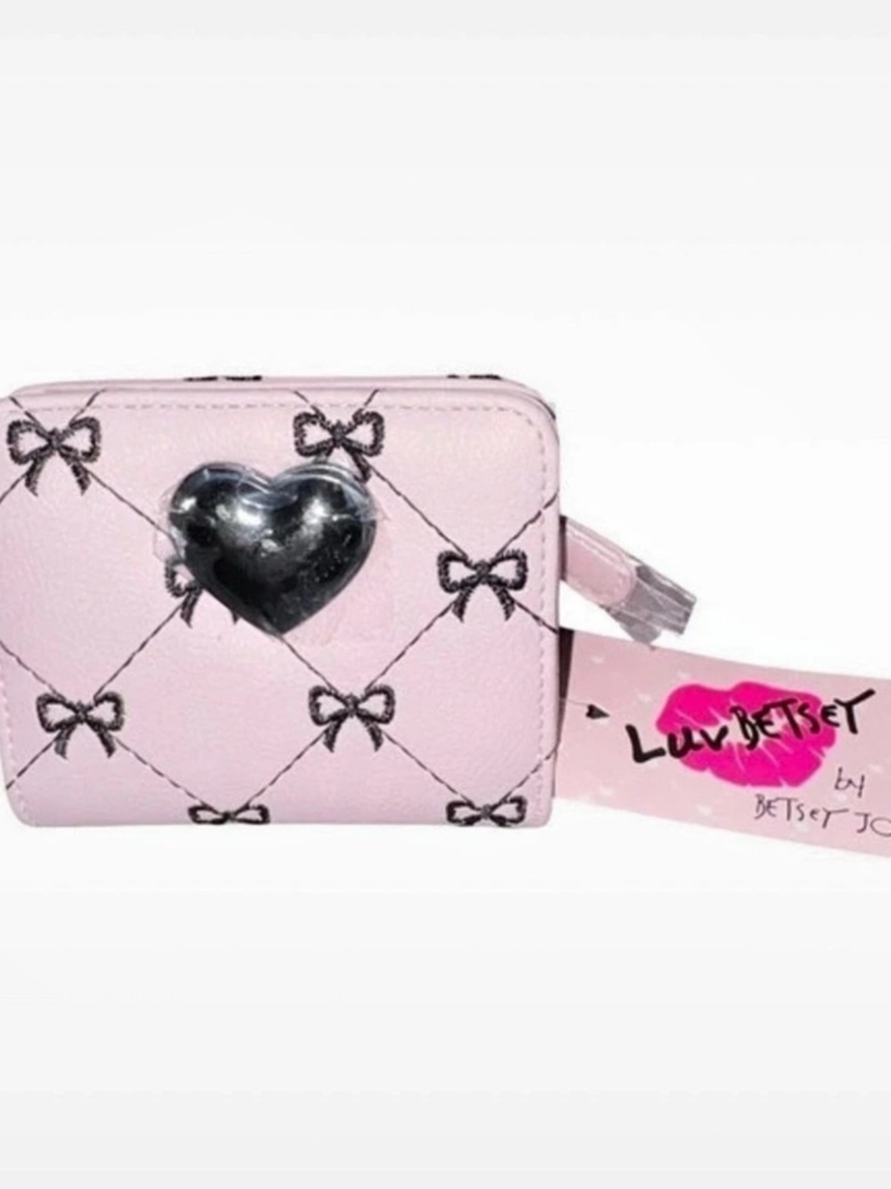 Betsey Johnson Luv Betsey Pink Bow Heart Wallet NWT